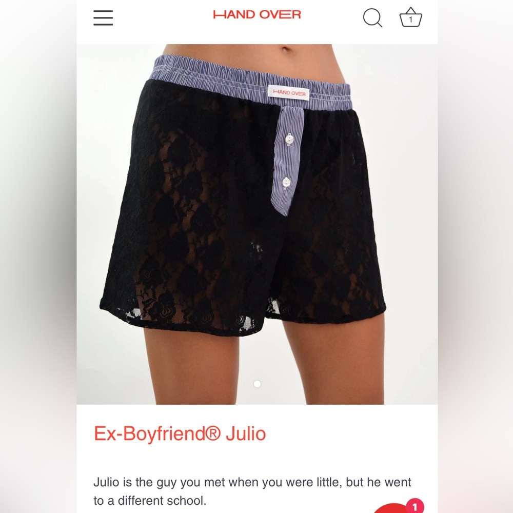 Hand-Over black lace boxer shorts!